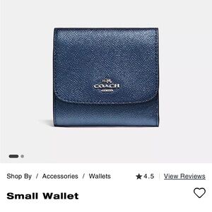 Coach bifold small wallet color black